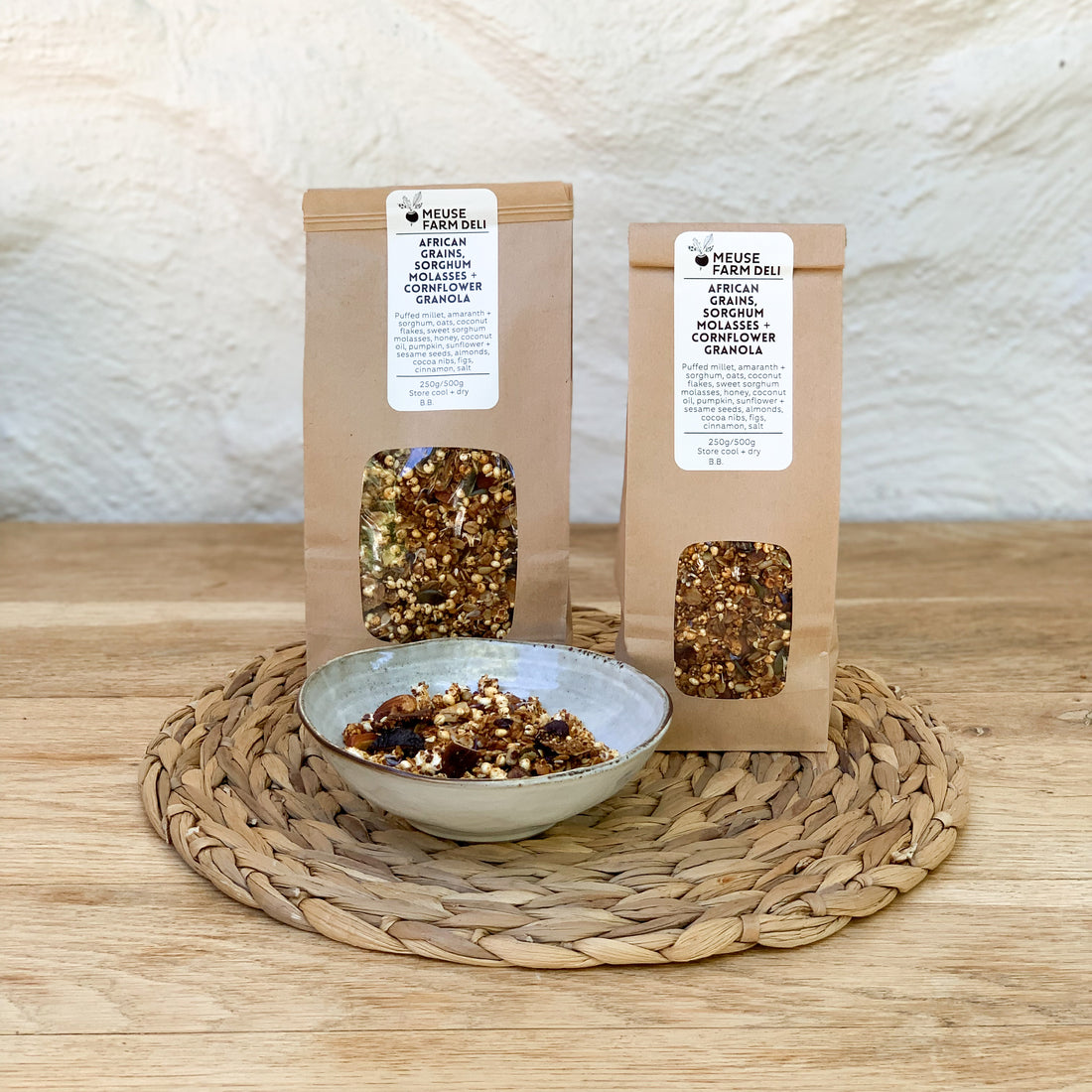 Granola with Puffed African Grains, Sorghum Molasses and Cornflowers